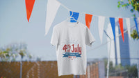 Load and play video in Gallery viewer, 4th of July Fourth Independence Since 1776 White Cotton T-shirt Tee