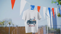 Load and play video in Gallery viewer, All American 4th of July Fourth White Cotton Short Sleeve T-shirt Tee