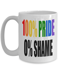 Load image into Gallery viewer, 100% Pride LGBTQ Woman Man Gender Fluid Identity Ceramic Coffee Tea Mug Cup | FTM MTF Transgender Bisexual Two-Spirit Rainbow Flag Drinkware - CrazyFamilyLove