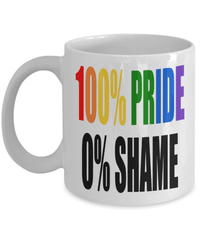 Load image into Gallery viewer, 100% Pride LGBTQ Woman Man Gender Fluid Identity Ceramic Coffee Tea Mug Cup | FTM MTF Transgender Bisexual Two-Spirit Rainbow Flag Drinkware - CrazyFamilyLove
