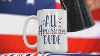 Load and play video in Gallery viewer, All American Dude 4th of July Fourth USA White Ceramic Coffee Tea Mug