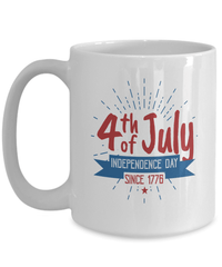 Load image into Gallery viewer, 4th of July Fourth Since 1776 Born in the USA Ceramic Coffee Mug Statute of Liberty America Independence Day Star Spangled Banner Drinkware - CrazyFamilyLove