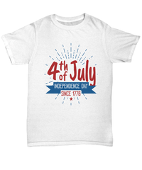 Load image into Gallery viewer, 4th of July Fourth Since 1776 Born in the USA Tshirt Statute of Liberty America Independence Day Star Spangled Banner Cotton Shirt Teeshirt - CrazyFamilyLove