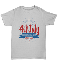 Load image into Gallery viewer, 4th of July Fourth Since 1776 Born in the USA Tshirt Statute of Liberty America Independence Day Star Spangled Banner Cotton Shirt Teeshirt - CrazyFamilyLove