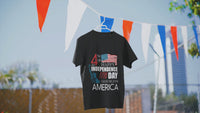 Load and play video in Gallery viewer, 4th of July Fourth Independence Day Black Cotton T-shirt Tee