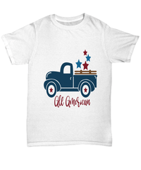 Load image into Gallery viewer, All American 4th of July Fourth Since Born in the USA Tshirt Tee | 1776 America Independence Day Star Spangled Banner Cotton Shirt Teeshirt - CrazyFamilyLove