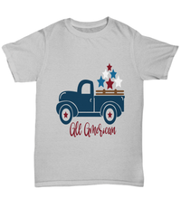 Load image into Gallery viewer, All American 4th of July Fourth Since Born in the USA Tshirt Tee | 1776 America Independence Day Star Spangled Banner Cotton Shirt Teeshirt - CrazyFamilyLove