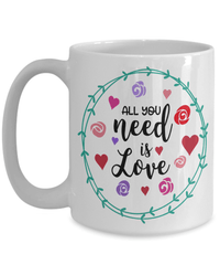Load image into Gallery viewer, All You Need Love2 Valentine Day Ceramic Coffee Mug Gift For Him Her Drinkware - CrazyFamilyLove