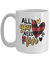 Load image into Gallery viewer, All You Need Love3 Valentine Day Ceramic Coffee Mug Gift For Him Her Drinkware - CrazyFamilyLove