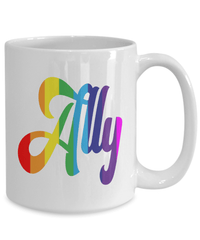Load image into Gallery viewer, Ally LGBTQ Woman Man Gender Fluid Identity Ceramic Coffee Tea Mug Cup | FTM MTF Transgender Bisexual Two-Spirit Rainbow Flag Pride Drinkware - CrazyFamilyLove