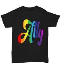 Load image into Gallery viewer, Ally LGBTQ Woman Man Gender Fluid Identity Tshirt | FTM MTF Transgender Bisexual Two-Spirit Rainbow Flag Pride Short Sleeve Cotton Shirt - CrazyFamilyLove