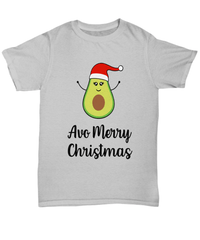 Load image into Gallery viewer, Avo Merry Christmas Xmas Tshirt Teeshirt | Holiday Snow Lights Gift Present Ideas Mom Dad Wife Husband Boyfriend Girlfriend Short Sleeve Shirt - CrazyFamilyLove