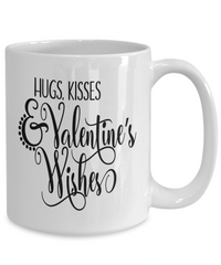 Load image into Gallery viewer, Hugs Kisses Valentine Day Wishes Coffee Tea Mug Gift For Him Her Drinkware Cups