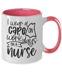 Load image into Gallery viewer, I Wear Cape Weekdays LPN RN ARNP Nurse Practitioner 2 Tone Coffee Mug Drinkware