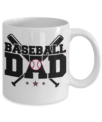 Load image into Gallery viewer, Baseball Dad Coffee Tea Mug Cup | Father Papa Daddy Birthday Bday Drinkware - CrazyFamilyLove