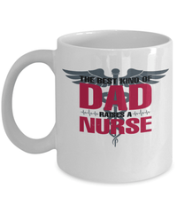 Load image into Gallery viewer, Best Dad Raises LPN RN ARNP Nurse2 Coffee Mug | Father Papa Daddy Bday Drinkware - CrazyFamilyLove