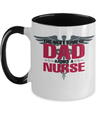 Load image into Gallery viewer, Best Dad Raises LPN RN ARNP Nurse2 Two Tone Coffee Mug FatherPapa Daddy Drinkware - CrazyFamilyLove
