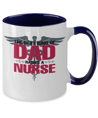 Load image into Gallery viewer, Best Dad Raises LPN RN ARNP Nurse2 Two Tone Coffee Mug FatherPapa Daddy Drinkware - CrazyFamilyLove