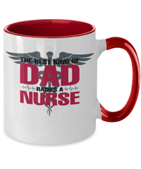 Load image into Gallery viewer, Best Dad Raises LPN RN ARNP Nurse2 Two Tone Coffee Mug FatherPapa Daddy Drinkware - CrazyFamilyLove
