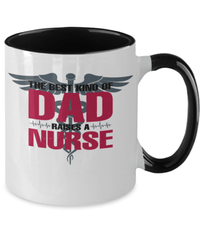 Load image into Gallery viewer, Best Dad Raises LPN RN ARNP Nurse2 Two Tone Coffee Mug FatherPapa Daddy Drinkware - CrazyFamilyLove