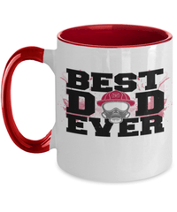 Load image into Gallery viewer, Best Fireman Dad Two Tone Coffee Mug Firefighter Father Papa Daddy Bday Drinkware - CrazyFamilyLove