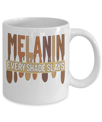 Load image into Gallery viewer, Black Lives Matter Coffee Mug Cup Melanin Every Shade Black Pride BLM Drinkware - CrazyFamilyLove