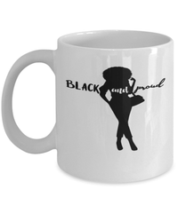 Load image into Gallery viewer, Black Lives Matter Coffee Tea Mug Cup Black &amp; Proud | Black Pride BLM Drinkware - CrazyFamilyLove