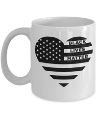 Load image into Gallery viewer, Black Lives Matter Heart Flag Ceramic Coffee Mug Cup | Black Pride BLM Drinkware - CrazyFamilyLove