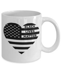 Load image into Gallery viewer, Black Lives Matter Heart Flag Ceramic Coffee Mug Cup | Black Pride BLM Drinkware - CrazyFamilyLove