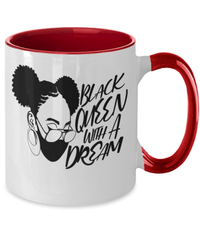 Load image into Gallery viewer, Black Lives Matter Two Tone Coffee Mug Cup Black Queen w/ Dream Black Pride BLM - CrazyFamilyLove