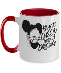 Load image into Gallery viewer, Black Lives Matter Two Tone Coffee Mug Cup Black Queen w/ Dream Black Pride BLM - CrazyFamilyLove