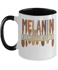 Load image into Gallery viewer, Black Lives Matter Two Tone Coffee Mug Cup Melanin Every Shade | Black Pride BLM - CrazyFamilyLove