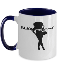 Load image into Gallery viewer, Black Lives Matter Two Tone Coffee Tea Mug Cup Black &amp; Proud | Black Pride BLM - CrazyFamilyLove