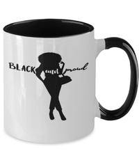 Load image into Gallery viewer, Black Lives Matter Two Tone Coffee Tea Mug Cup Black &amp; Proud | Black Pride BLM - CrazyFamilyLove