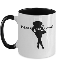 Load image into Gallery viewer, Black Lives Matter Two Tone Coffee Tea Mug Cup Black &amp; Proud | Black Pride BLM - CrazyFamilyLove