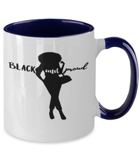 Load image into Gallery viewer, Black Lives Matter Two Tone Coffee Tea Mug Cup Black &amp; Proud | Black Pride BLM - CrazyFamilyLove