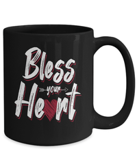 Load image into Gallery viewer, Bless Your Heart Valentine Day Black Coffee Tea Mug Gift For Him Her Drinkware - CrazyFamilyLove