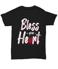 Load image into Gallery viewer, Bless Your Heart Valentine Day Gift for Him Her Graphic Cotton Shirt Tshirt - CrazyFamilyLove
