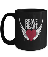 Load image into Gallery viewer, Brave Heart Valentine Day Black Coffee Tea Mug Gift For Him Her Drinkware Cups - CrazyFamilyLove