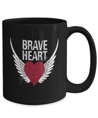 Load image into Gallery viewer, Brave Heart Valentine Day Black Coffee Tea Mug Gift For Him Her Drinkware Cups - CrazyFamilyLove