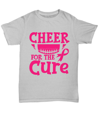 Load image into Gallery viewer, Breast Cancer Awareness Cotton Shirt Cheer for the Cure | Pink Ribbon tshirt - CrazyFamilyLove