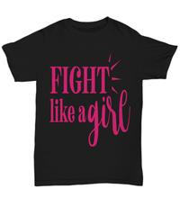Load image into Gallery viewer, Breast Cancer Awareness Cotton Shirt Fight Like a Girl | Pink Ribbon tshirt - CrazyFamilyLove