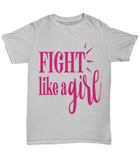 Load image into Gallery viewer, Breast Cancer Awareness Cotton Shirt Fight Like a Girl | Pink Ribbon tshirt - CrazyFamilyLove