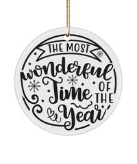 Load image into Gallery viewer, Ceramic Christmas Ornaments Most Wonderful Time | Gift Ideas For Husband Wife - CrazyFamilyLove
