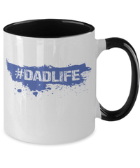 Load image into Gallery viewer, Ceramic Two Tone Coffee Mug Cup #Dadlife | Father Papa Daddy Birthday Drinkware - CrazyFamilyLove