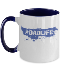 Load image into Gallery viewer, Ceramic Two Tone Coffee Mug Cup #Dadlife | Father Papa Daddy Birthday Drinkware - CrazyFamilyLove