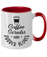 Load image into Gallery viewer, Coffee Scrubs Rubber Gloves01 LPN RN ARNP Nurse Two Tone Ceramic Mug Drinkware - CrazyFamilyLove