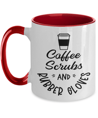 Load image into Gallery viewer, Coffee Scrubs Rubber Gloves01 LPN RN ARNP Nurse Two Tone Ceramic Mug Drinkware - CrazyFamilyLove
