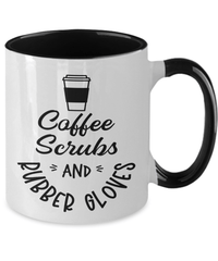 Load image into Gallery viewer, Coffee Scrubs Rubber Gloves01 LPN RN ARNP Nurse Two Tone Ceramic Mug Drinkware - CrazyFamilyLove