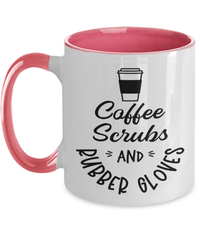 Load image into Gallery viewer, Coffee Scrubs Rubber Gloves01 LPN RN ARNP Nurse Two Tone Ceramic Mug Drinkware - CrazyFamilyLove